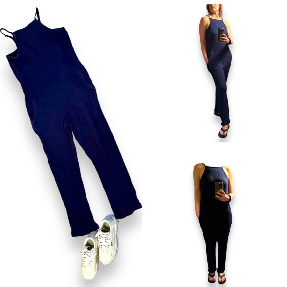 💸⬇️🎉HOST PICK🎉*EUC* Cloth & Stone Women Blue Jumpsuit with Pockets | Size M